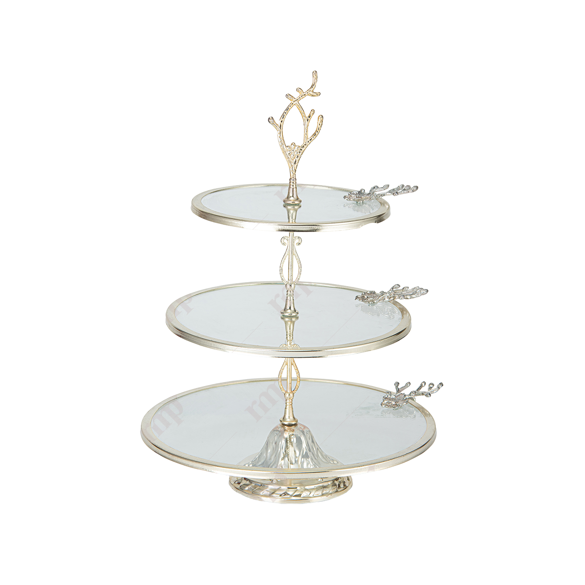 3 Level Silver Cake Stand By Rent My Party - Trays & Elevations