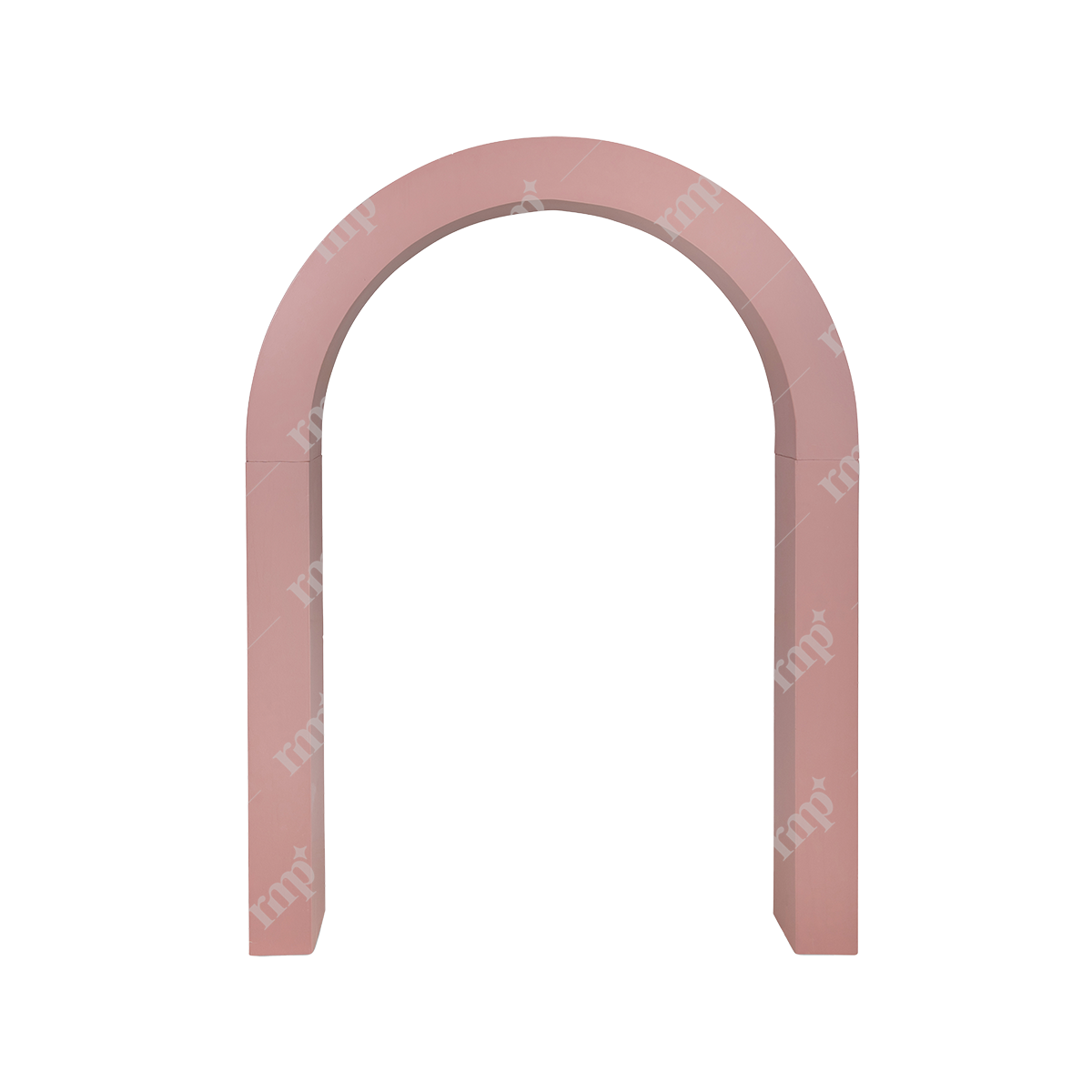 Pink U-shaped wood arch 3D backdrop