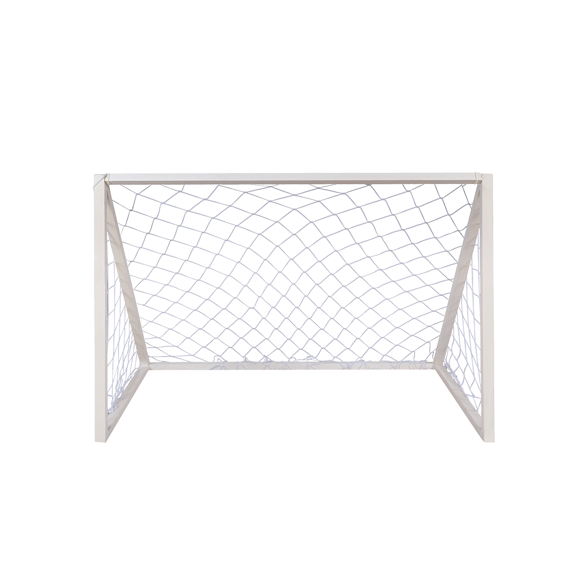 Soccer goal with net on a white background