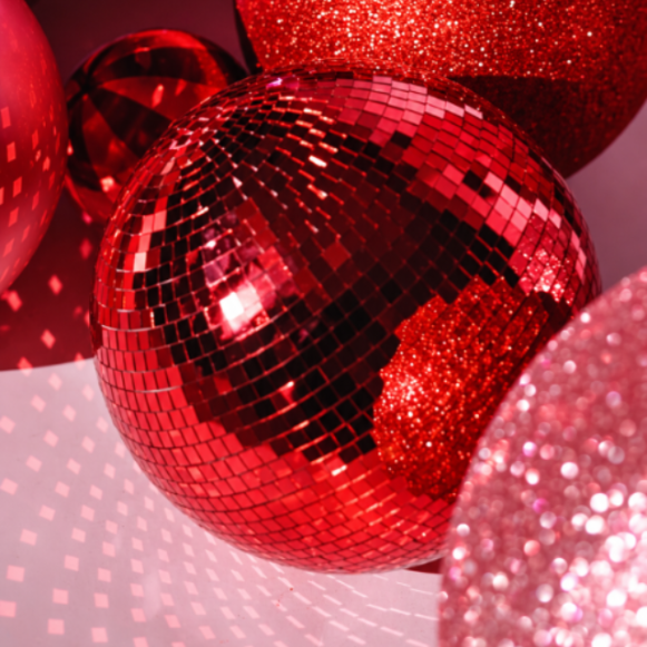 Disco Ball Shiny Red
