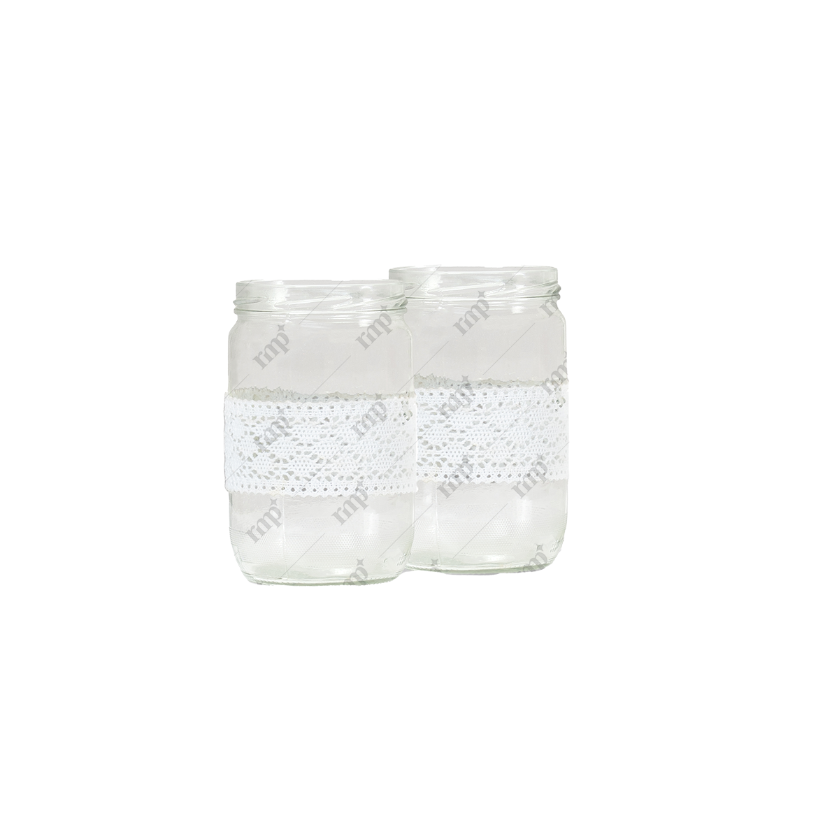 Jars with dentelle