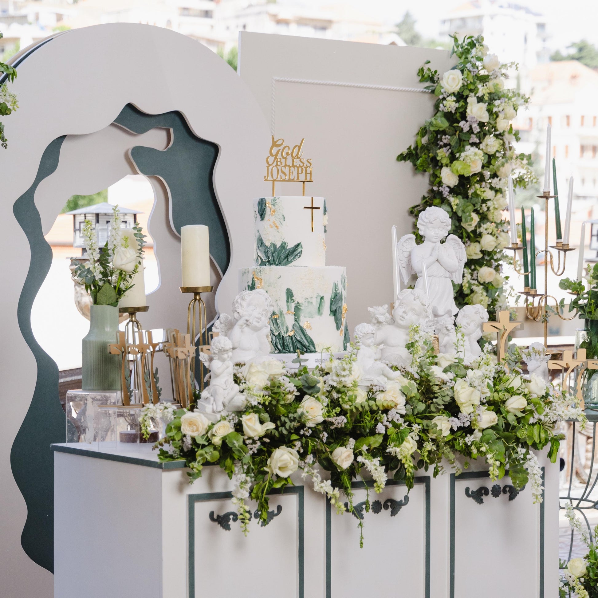 Multi Layer Waves Wall, decoration, baptism, holy communion, weddings and events 