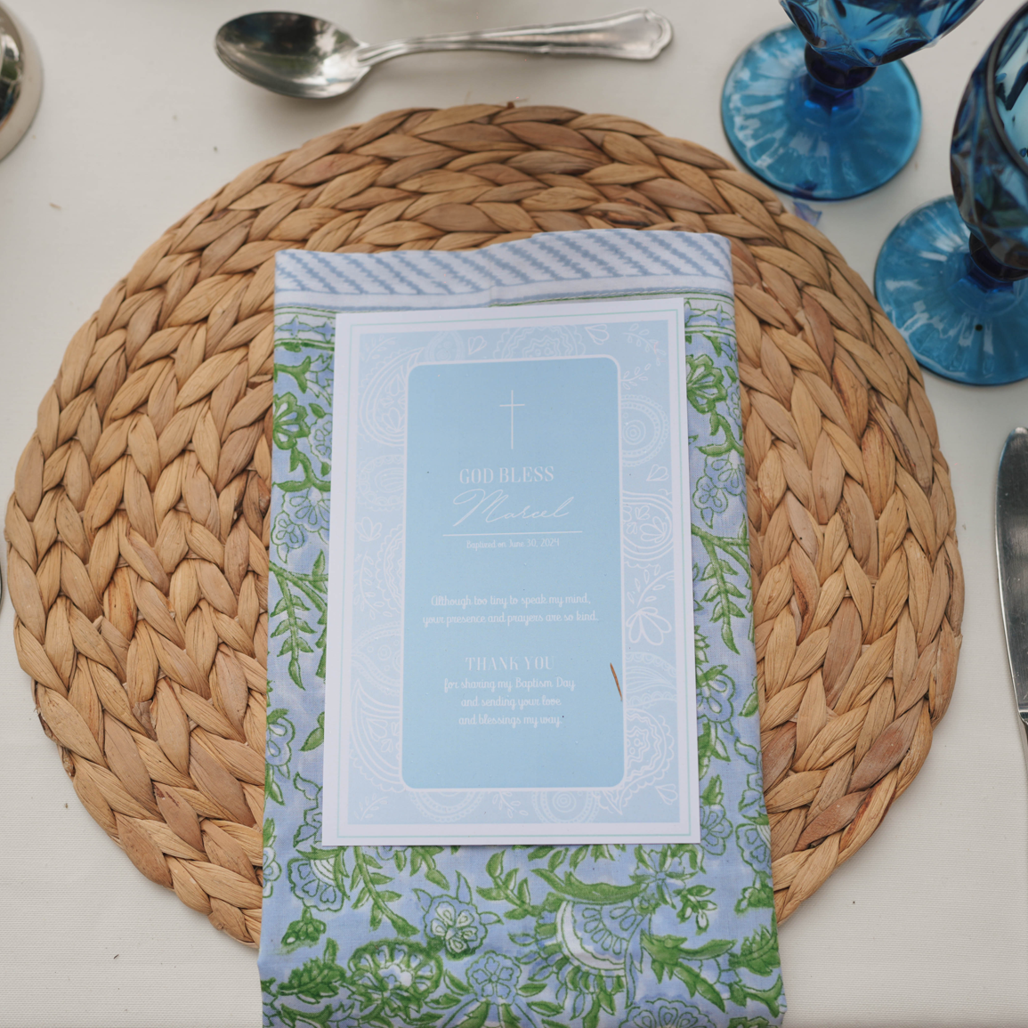 Cotton Napkins - Green Printed