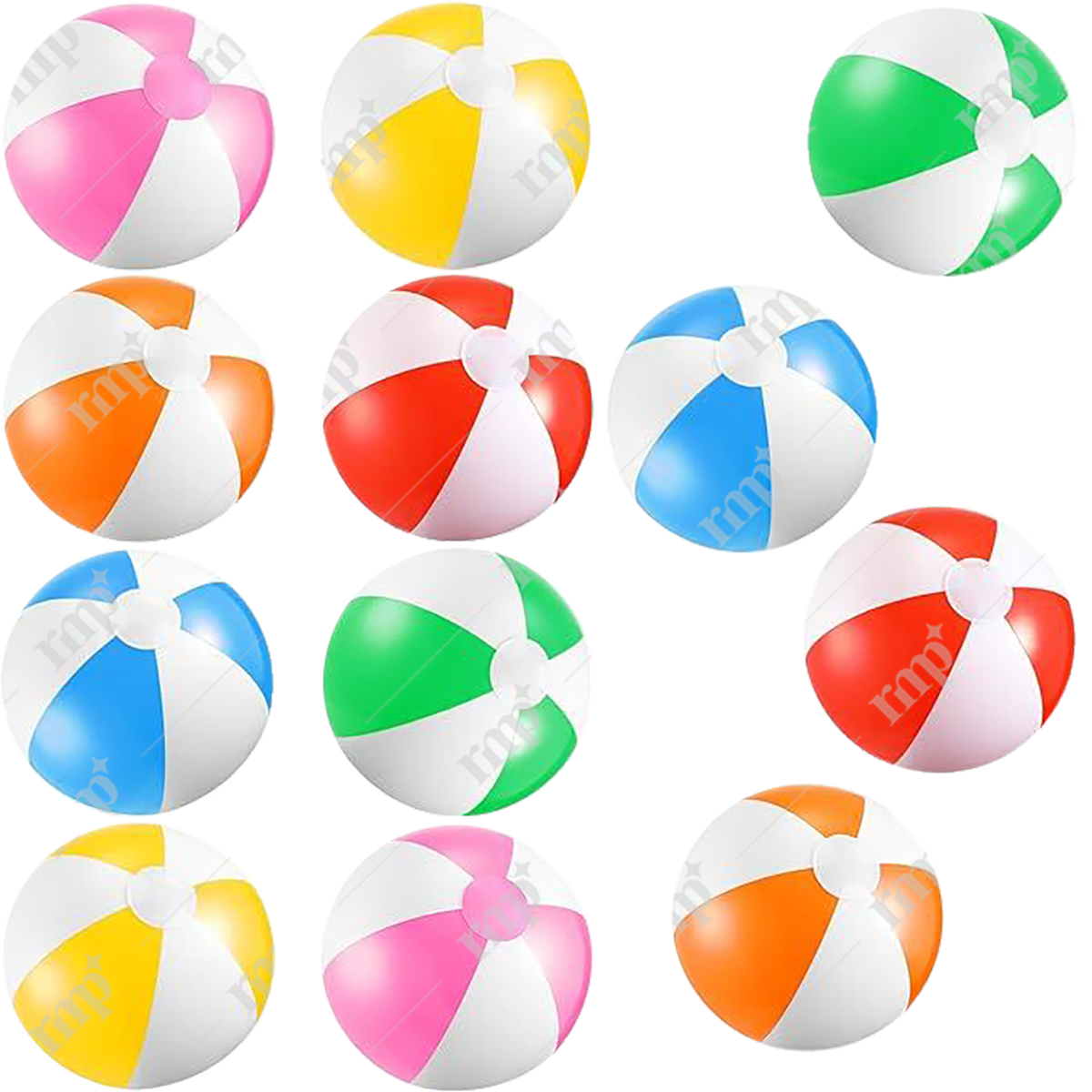 Set of colorful beach balls on a white background