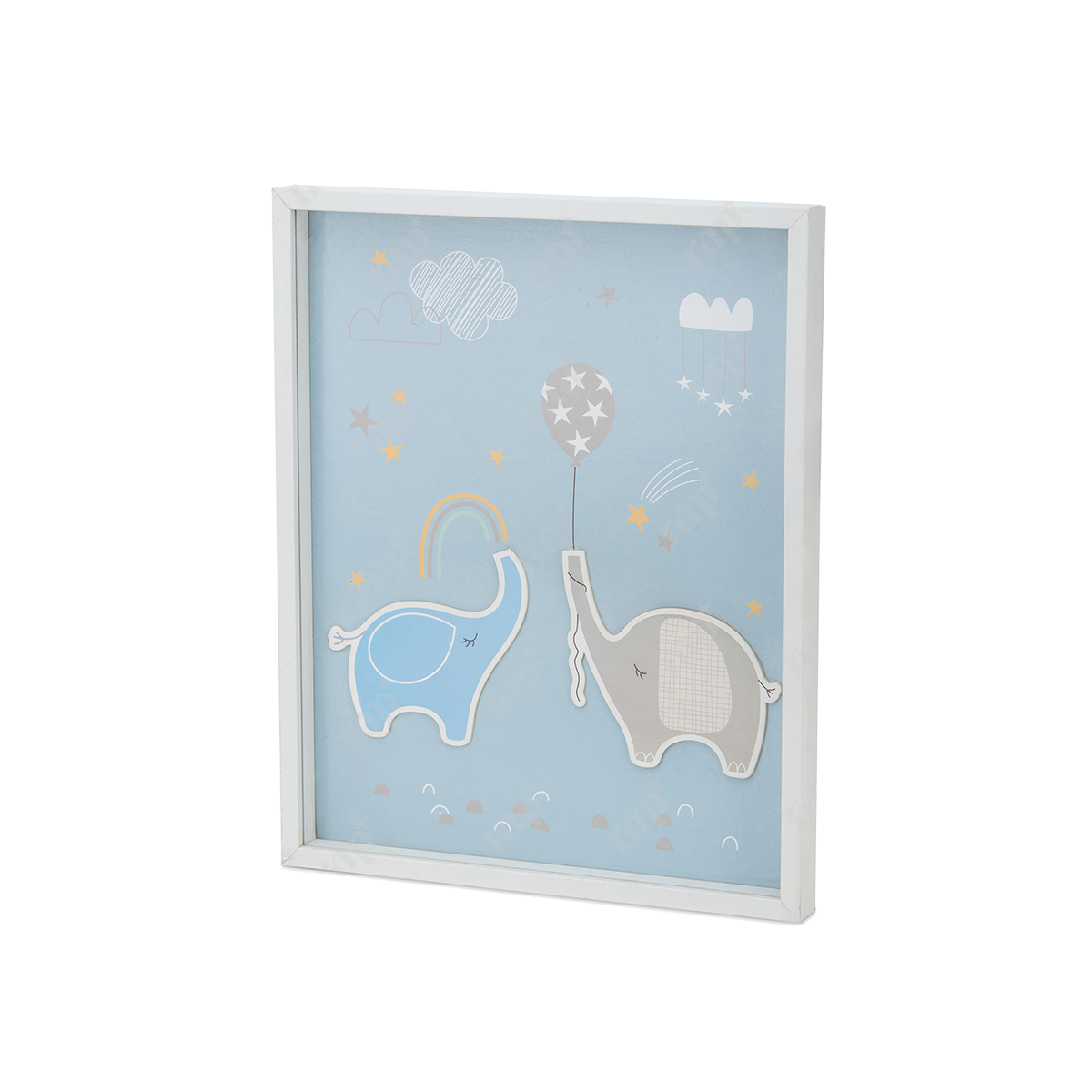 Blue Elephant Picture Blue Frame By Rent My Party - Elephant