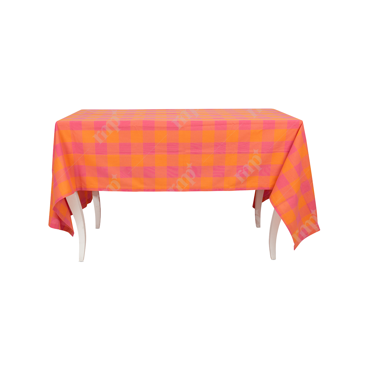 Checkers orange Tablecloth By Rent My Party - Runners