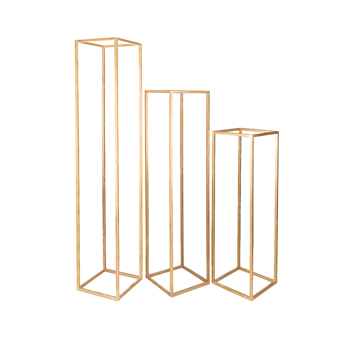 Gold rectangle boxes By Rent My Party - Steel Backdrops