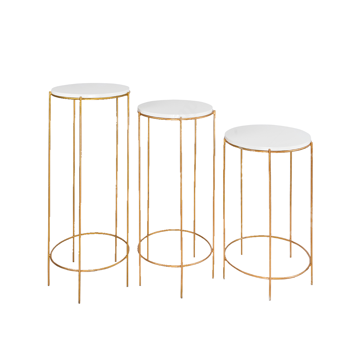 Gold Round Tables 2 By Rent My Party - Steel Tables