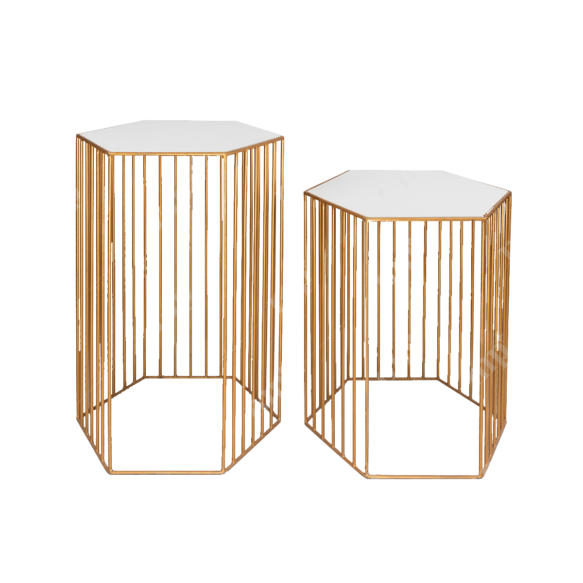 Hexagone Gold Tables 2 By Rent My Party - Steel Tables