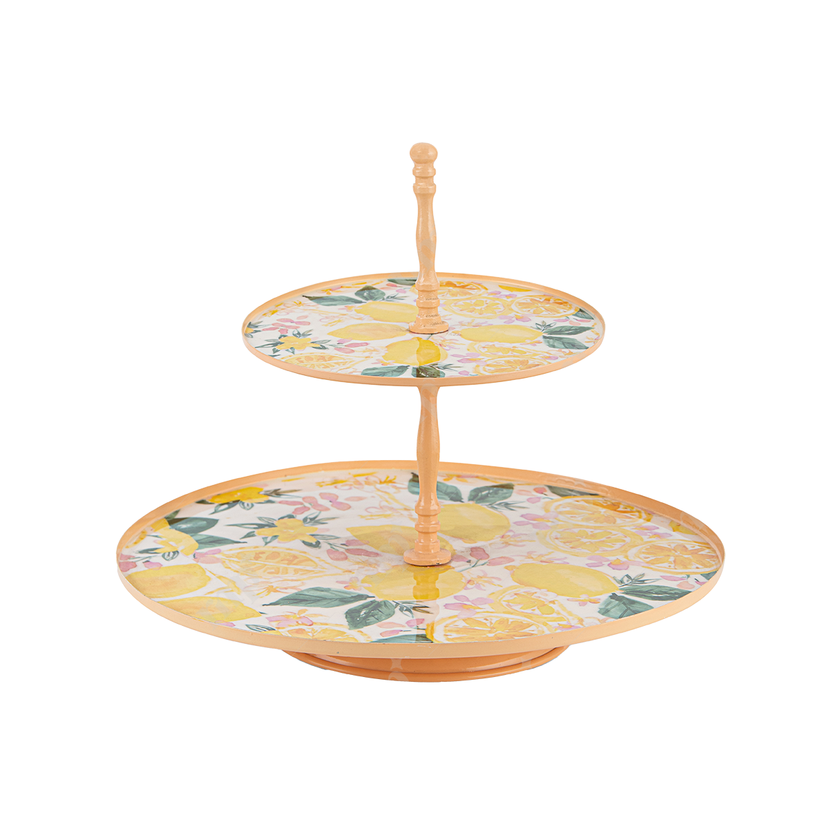 Lemon Print 2-Tier Serving Stand By Rent My Party - Trays & Elevations