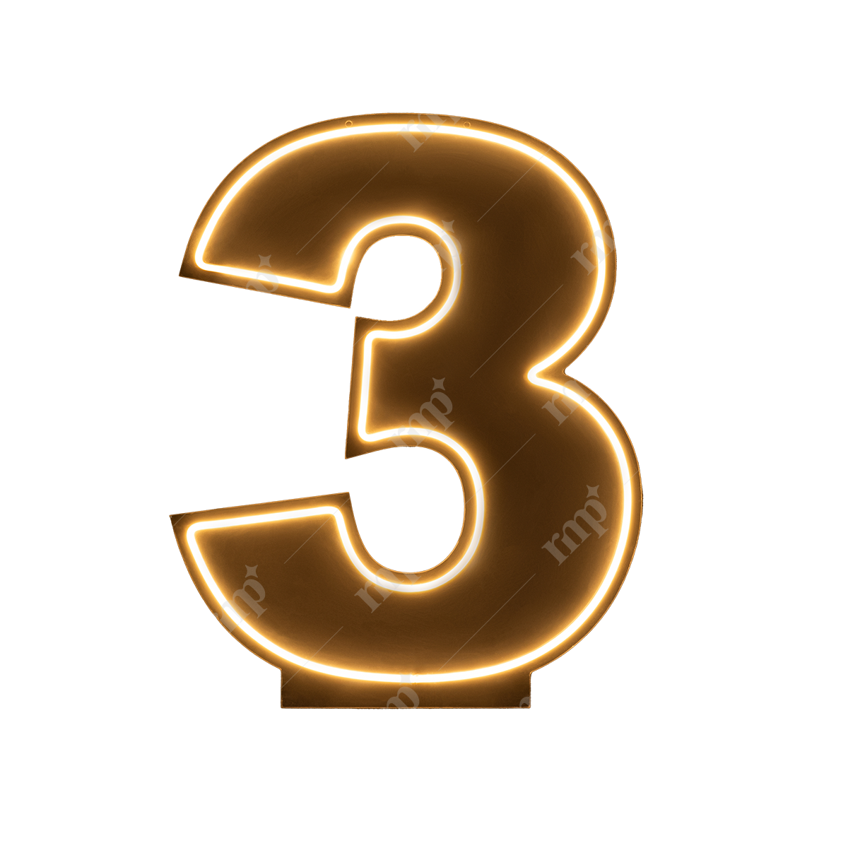 Neon Numbers 3 By Rent My Party - Neon Signs