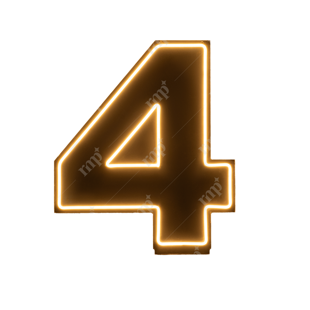 Neon Numbers 4 By Rent My Party - Neon Signs