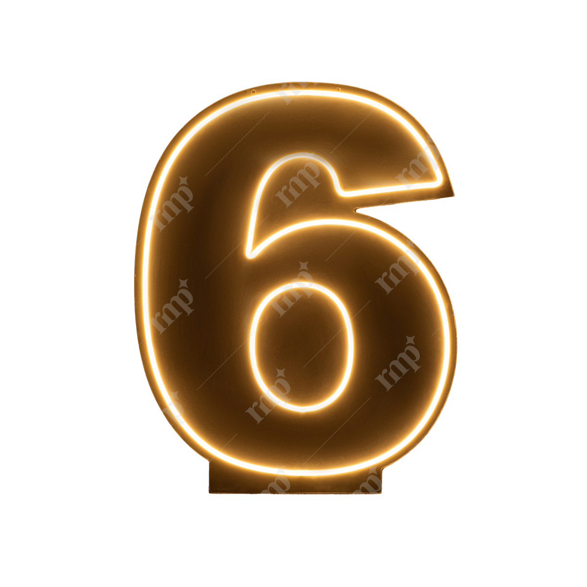Neon Numbers 6 By Rent My Party - Neon Signs