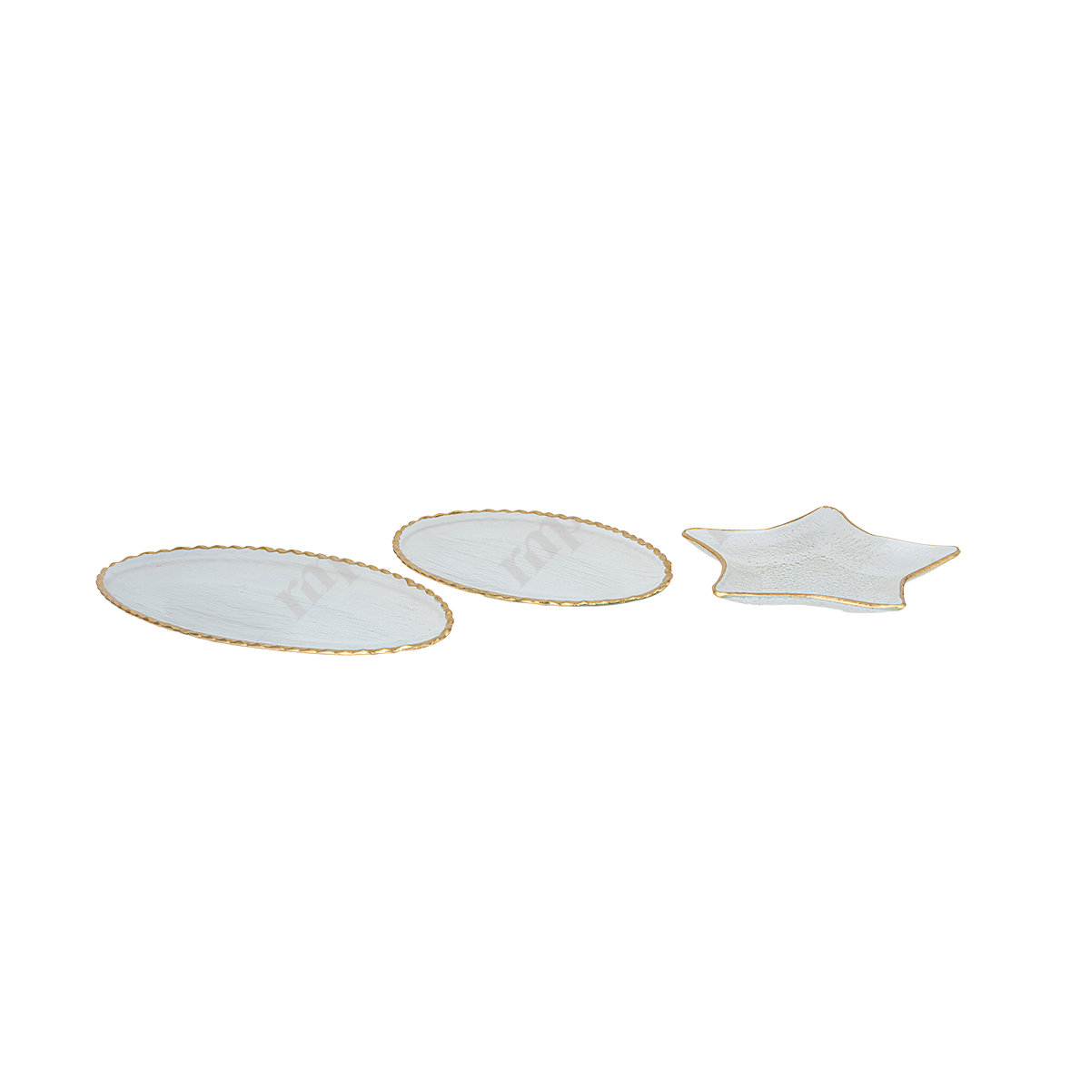 Oval Tray with Gold Borders By Rent My Party - Trays & Elevations