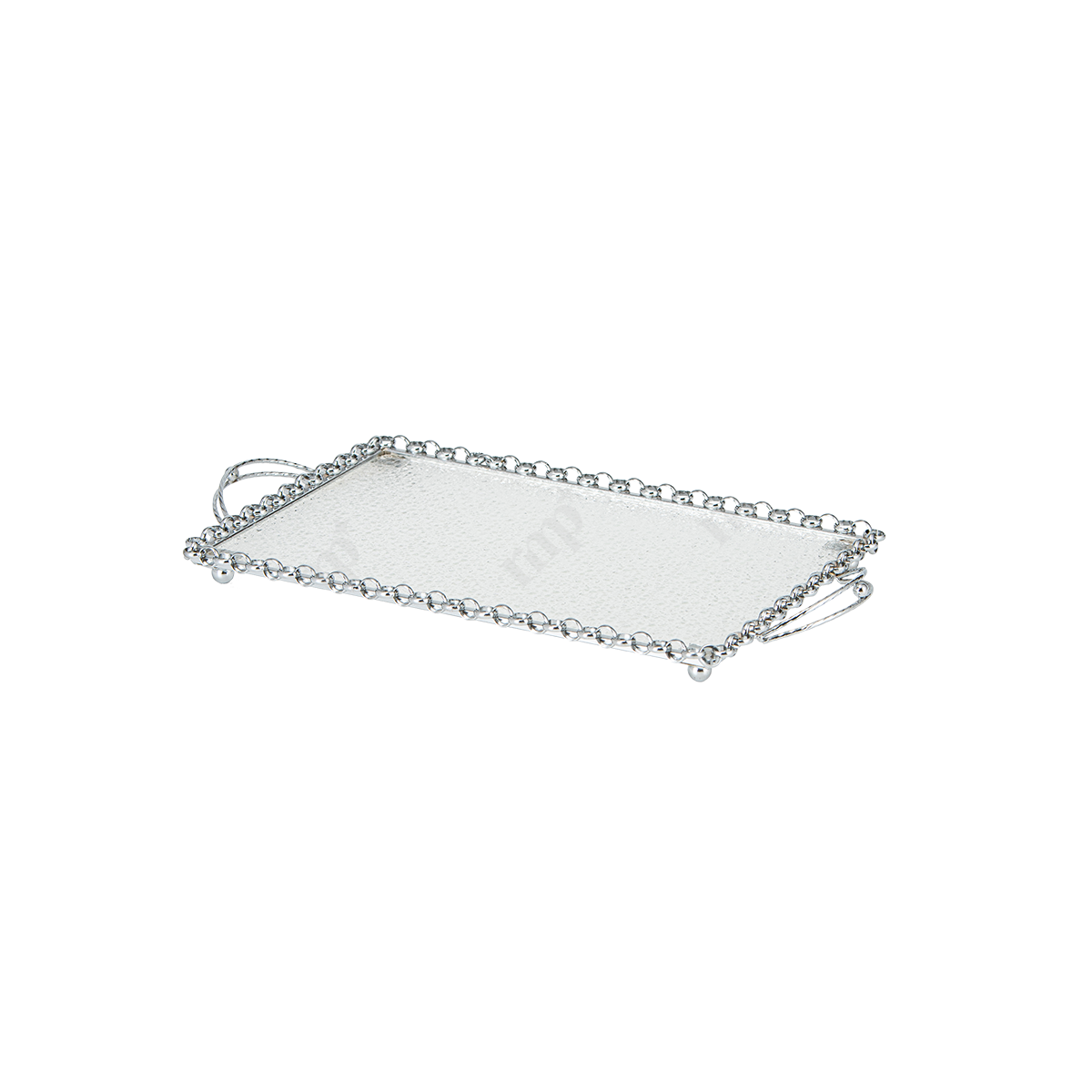 Rectangle Tray With Silver Borders By Rent My Party - Trays & Elevations