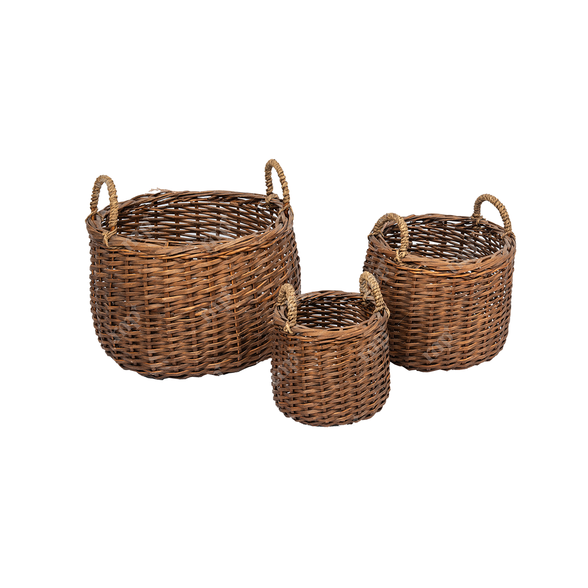 Round Baskets Dark Brown By Rent My Party - Basket & Boxes