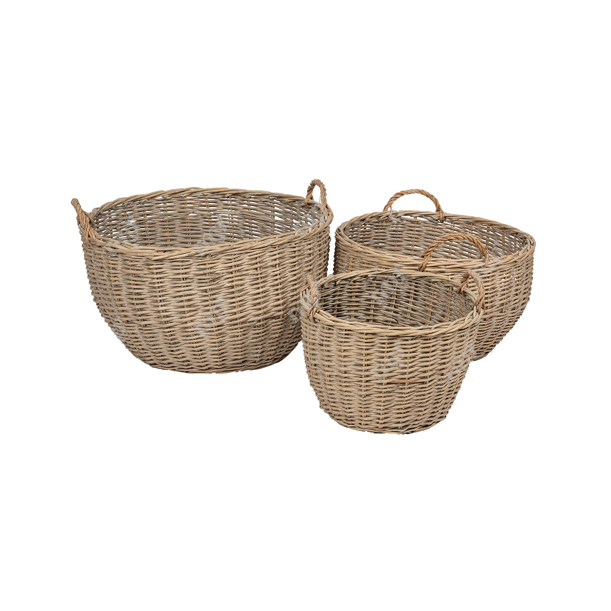 Round Baskets Light Brown By Rent My Party - Basket & Boxes