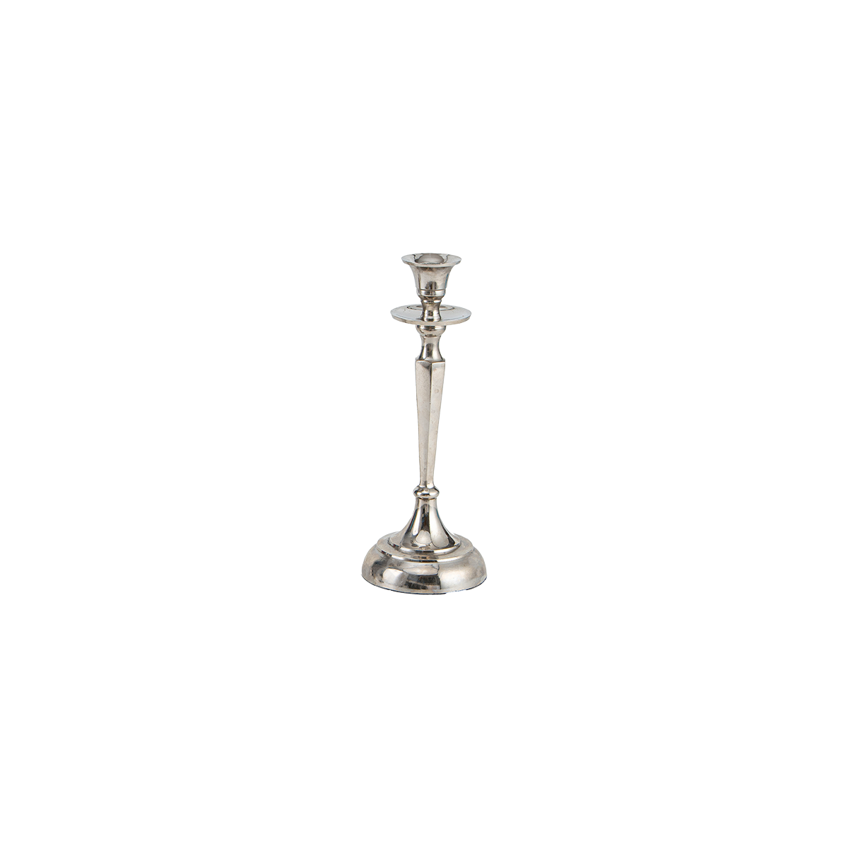 Silver Candle Holder - Single High By Rent My Party - Candle Holders
