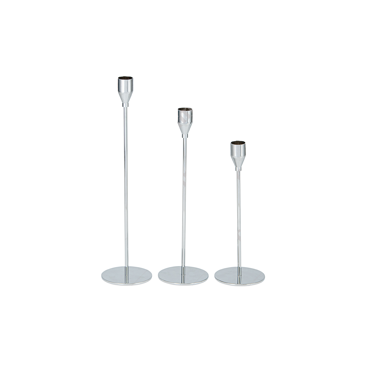 Silver Single Candle Holders By Rent My Party - Candle Holders