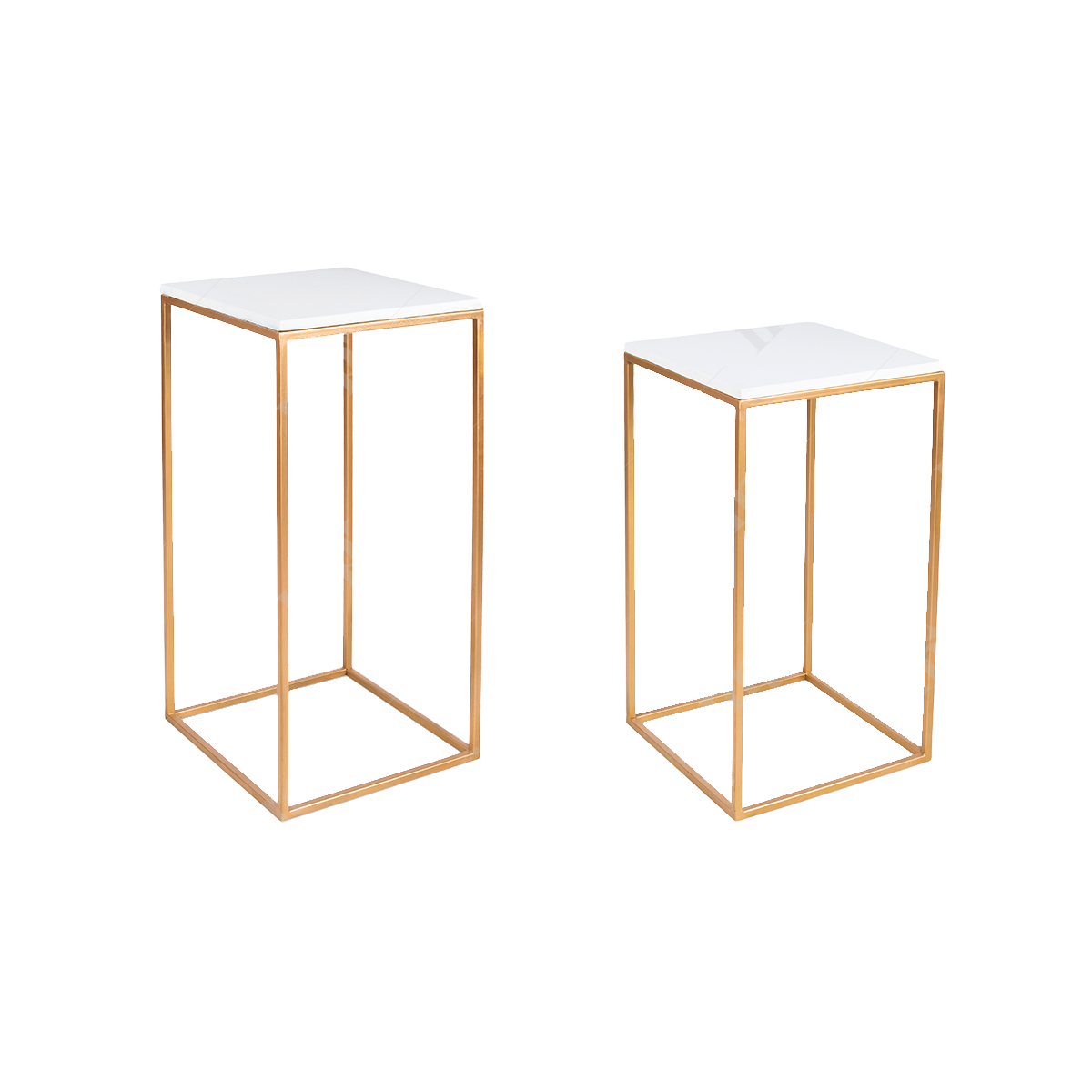 Simple Gold Square Tables 1 By Rent My Party - Steel Tables