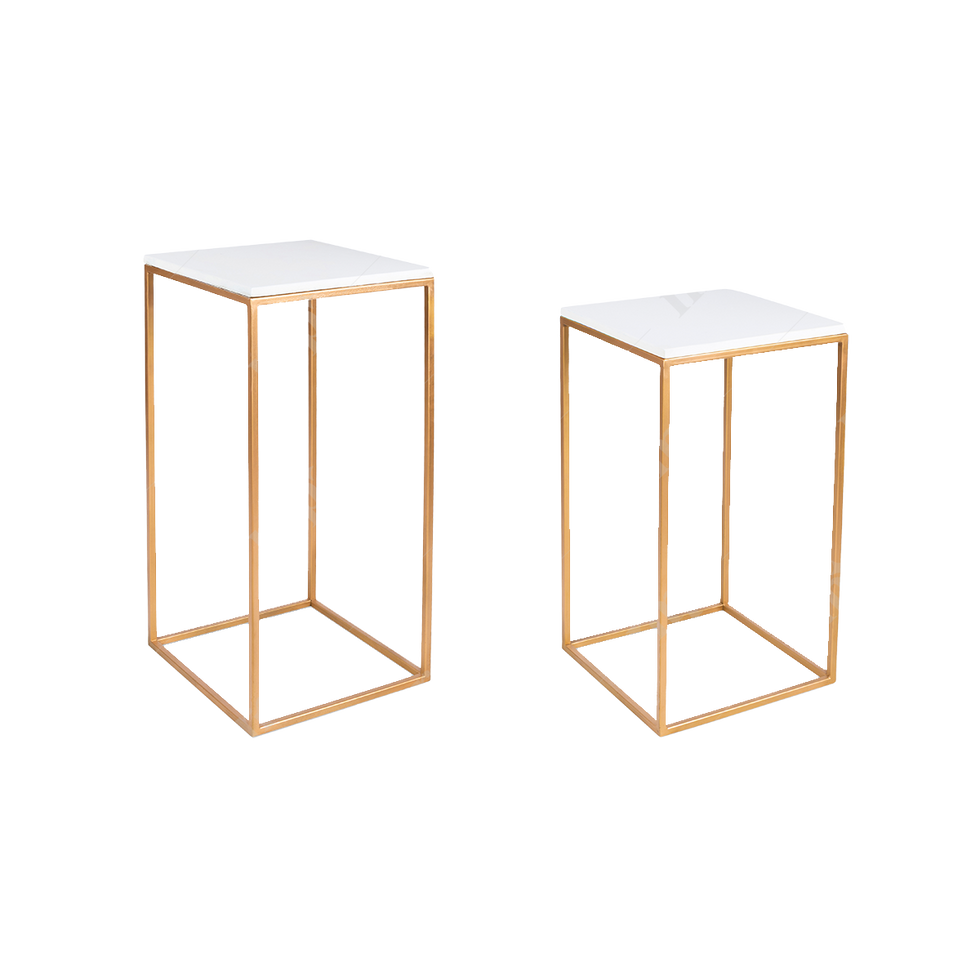 Simple Gold Square Tables | Rent My Party