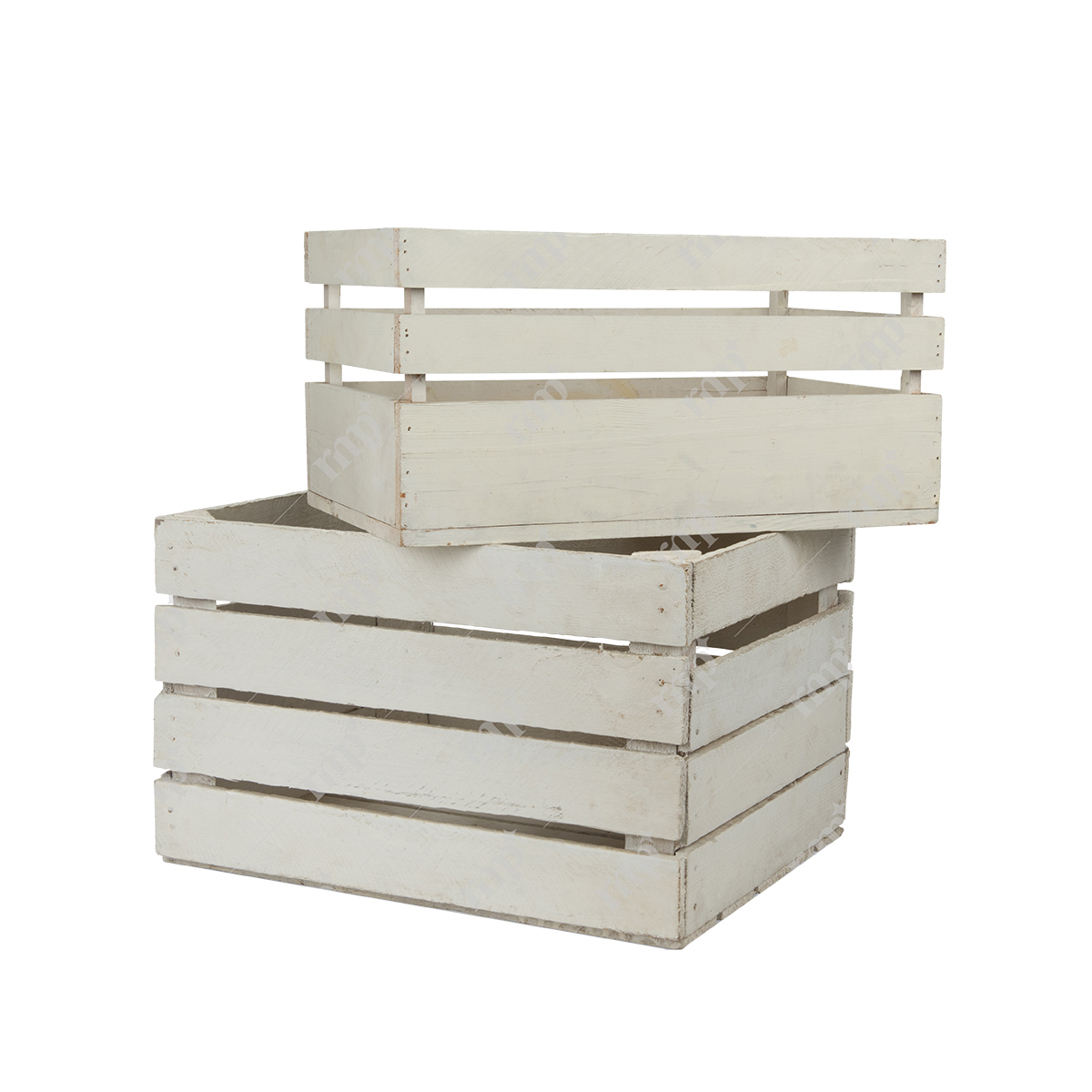 Stripes White Wood Box By Rent My Party - Basket & Boxes