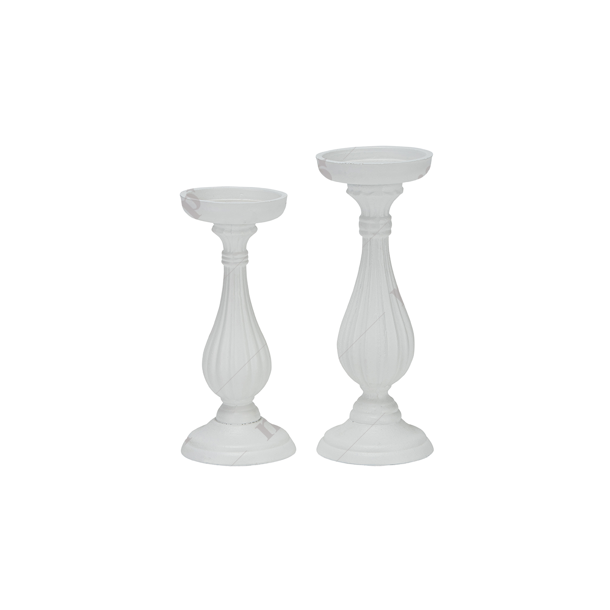 White Steel Vintage Holder By Rent My Party - Candle Holders
