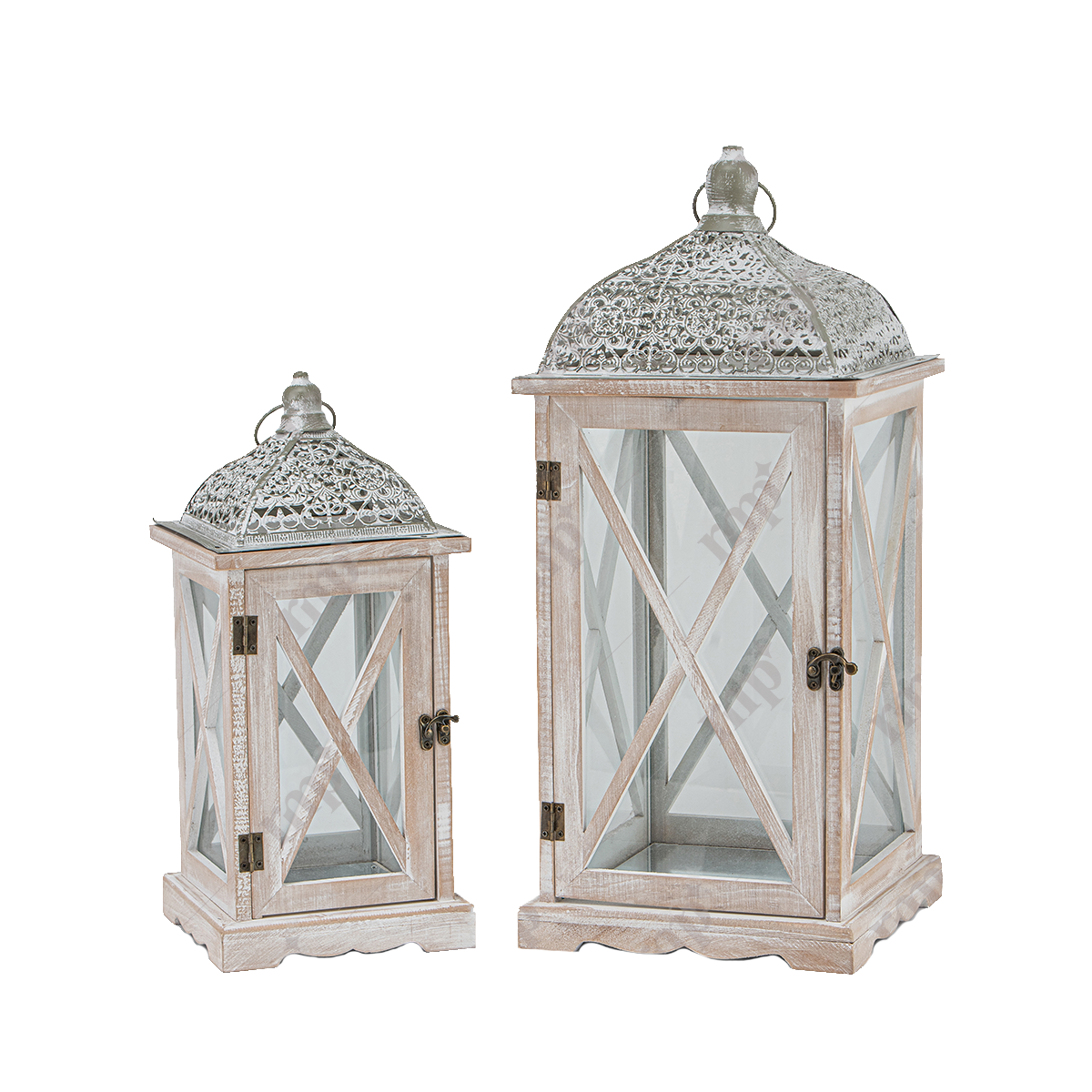 Wood Rectangle Lantern By Rent My Party - Candle Holders