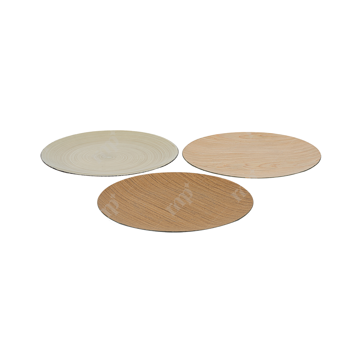 Wood Round Placemat Beige and Brown By Rent My Party - Placemats