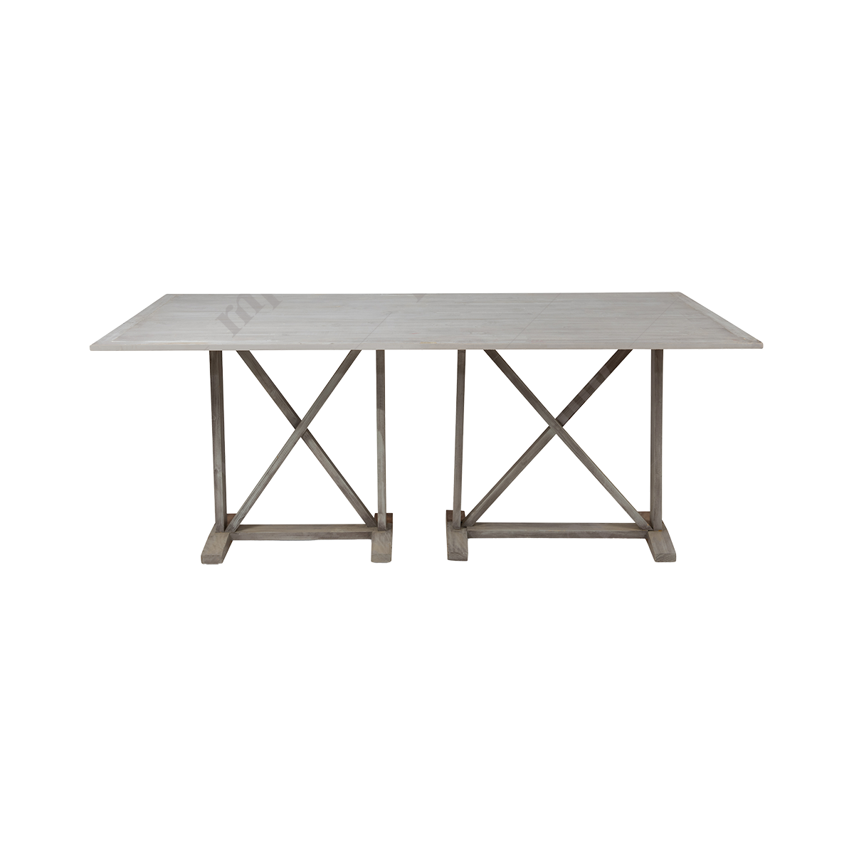 Wood Table with 2 X stands Grey By Rent My Party - Display Tables